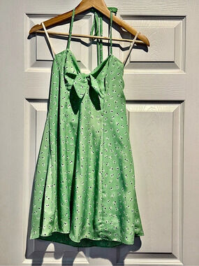 BCBGeneration Floral Bow Mini Dress in Green Size Small